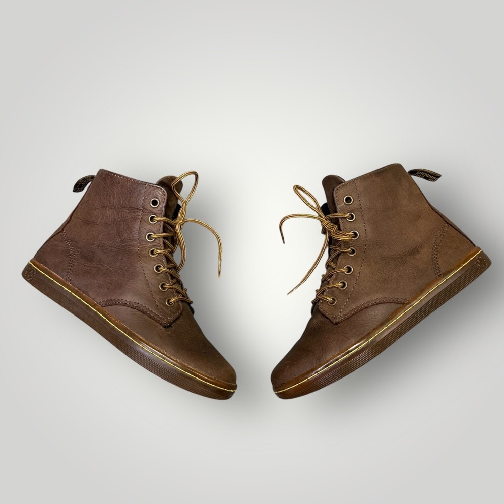 Dr. Martens Leyton Brown Leather Lace Up Ankle Boots Womens 6